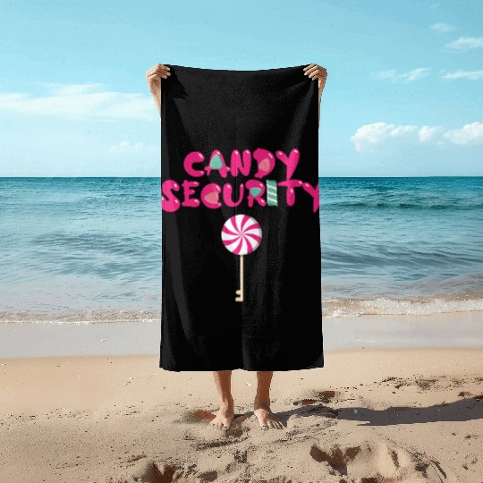 Candy Security Mom Dad Matching Birthday Costume Beach Towels