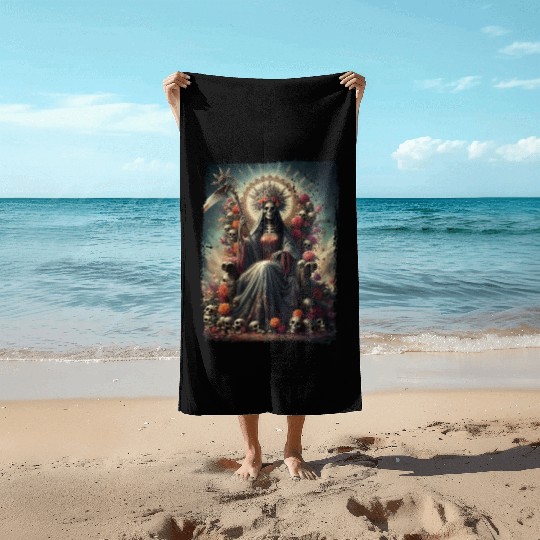 La Santa Muerte Saint Death Beach Towels