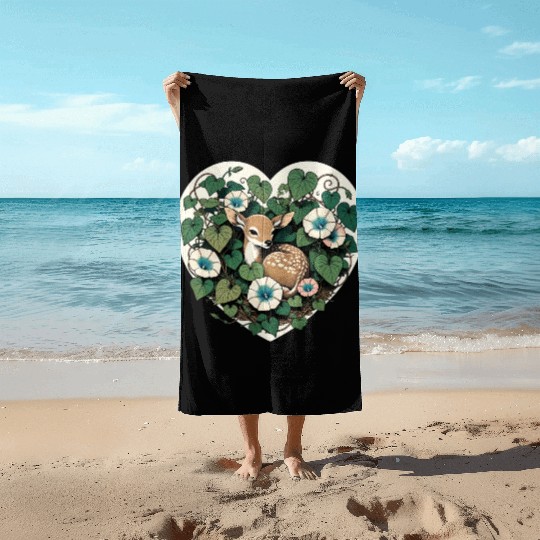 Spring Fawn Beach Towels