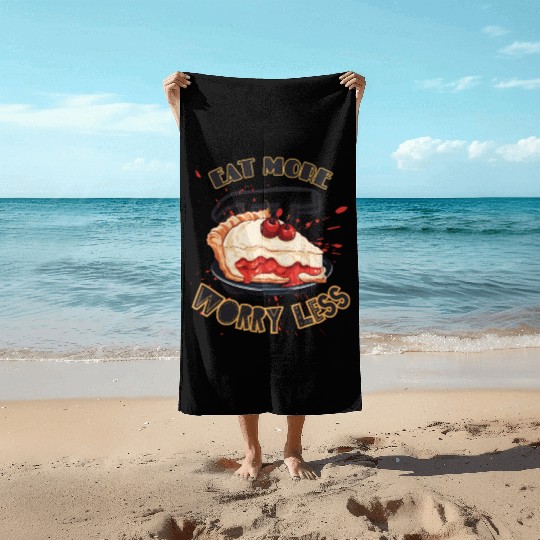 pi day eat more worry less happy pi day lover Beach Towels