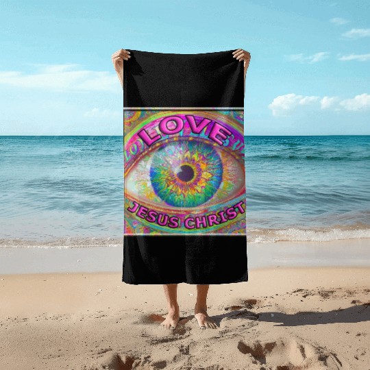Eye (I) Love JESUS CHRIST Beach Towels