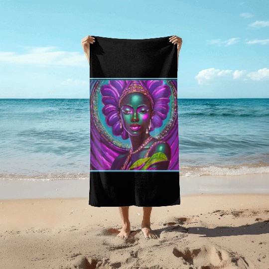 African Goddess Violet Nurturing Me - 1 Beach Towels