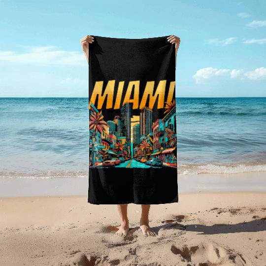 Miami Vibes: Tropical Paradise Beach Towels