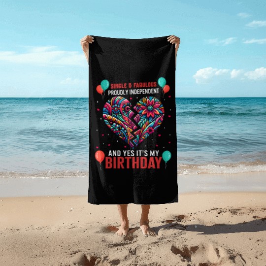 Single Awareness Beach Towels, Proudly Independent Yes