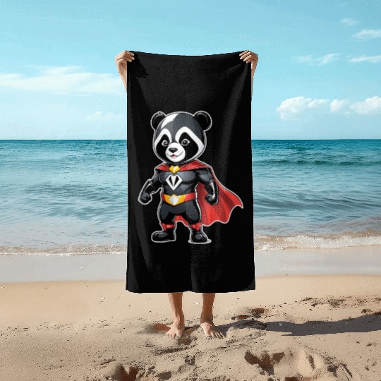 nice cute little superhero animal 6 Beach Towels