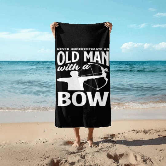 Old Man Archery Bow Beach Towels