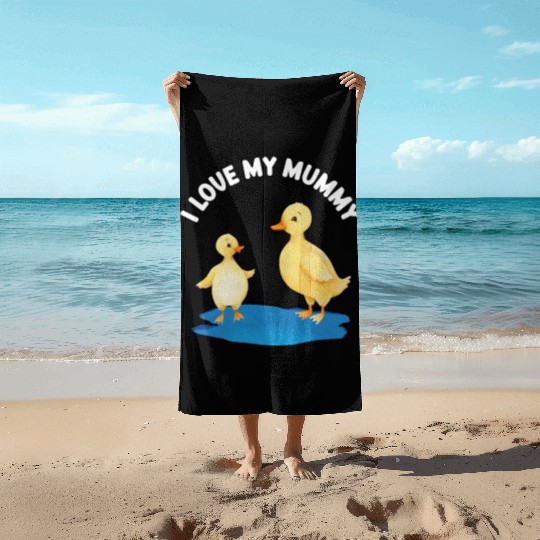 Cute Duck And Duckling Mother's Day For Kids And Beach Towels