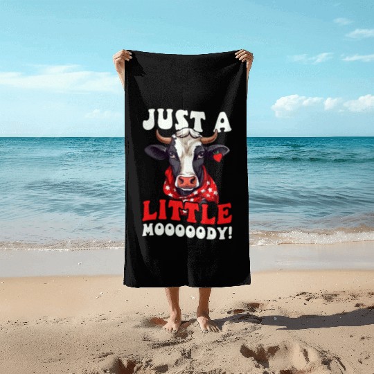 Cow Farmer Little Mooooody Beach Towels