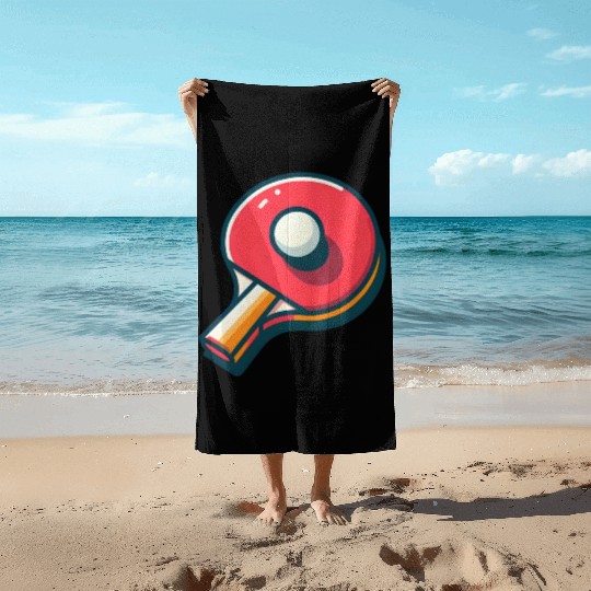 Ping Pong Paddle and Ball Beach Towels