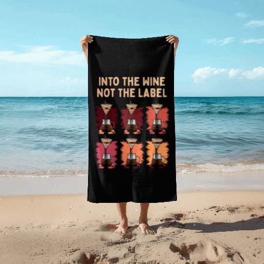 Funny Wine Lover Drinking Champagne Beach Towels