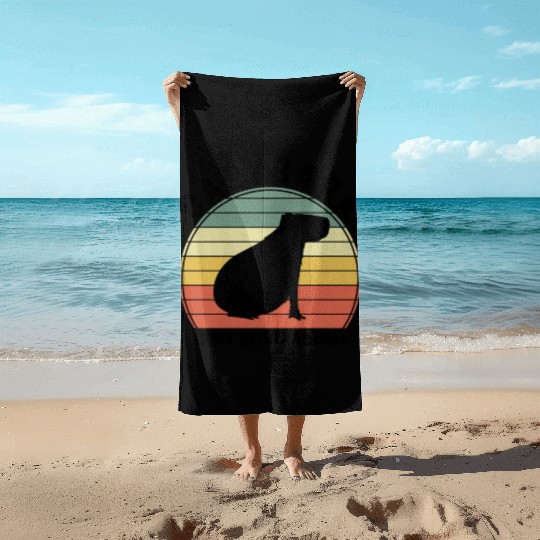 Capybara Is My Spirit Animal Beach Towels