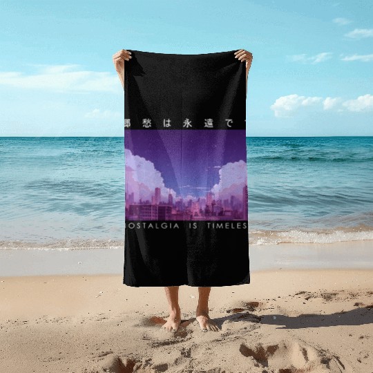 Nostalgia Is Timeless Retro Japanese Vintage Stree Beach Towels
