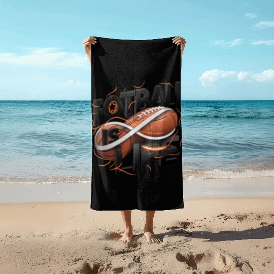 "Eternal Passion: Football is Life" Beach Towels