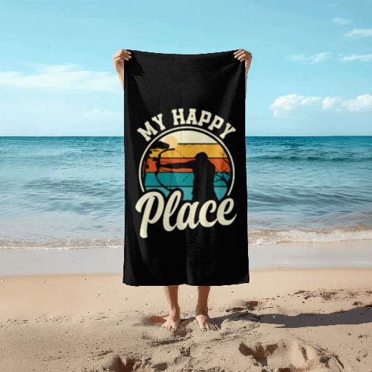 Retro Bow Archery Archer Beach Towels