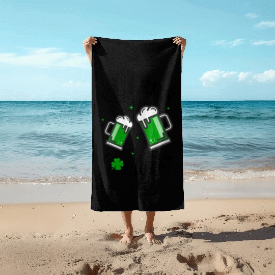 Cheers Fuckers St Patrick's Day Funny Men Beer Beach Towels