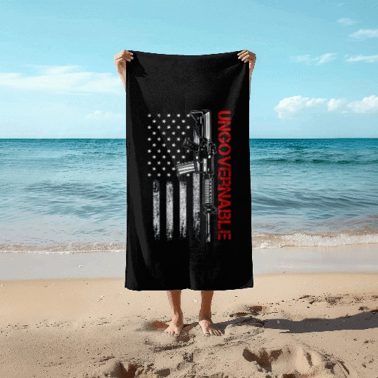 Ungovernable Become Ungovernable American USA FLag Beach Towels
