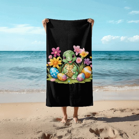 Easter Turtle Delight: Colorful & Cute Design Beach Towels