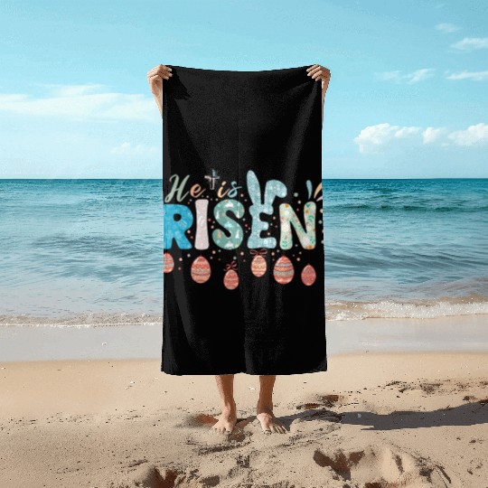 He Is Risen Easter Celebration Theme Beach Towels