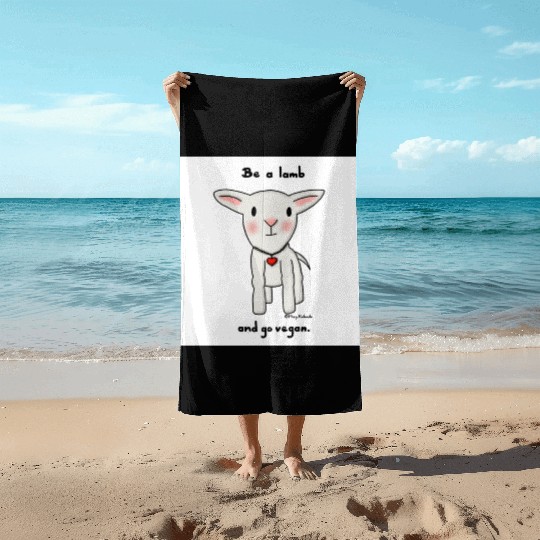 Be a Lamb and Go Vegan Beach Towels