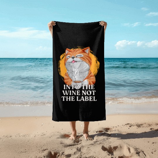Funny Wine Lover Drinking Champagne Beach Towels