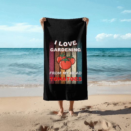 Vegetable Gardener, Gardening, Funny Pun Beach Towels