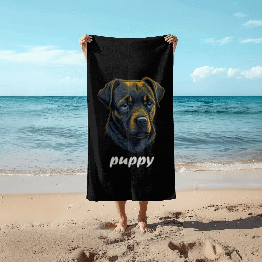 sad dog Beach Towels