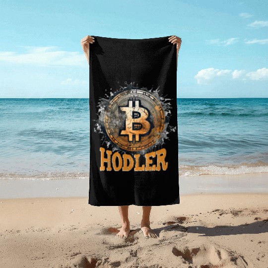 Bitcoin Hodler Funny HODL BTC Crypto Trader Beach Towels