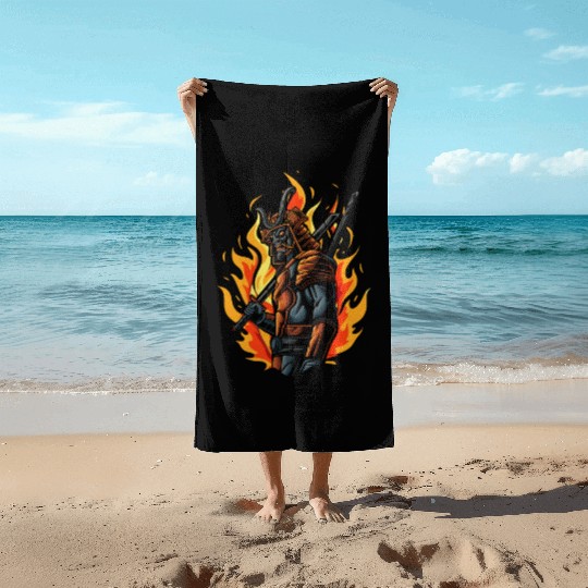 Japanese Samurai Beach Towels