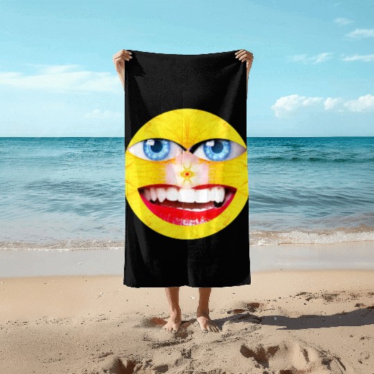Smile Face Have a Nice Day Promote Happiness Joy Beach Towels
