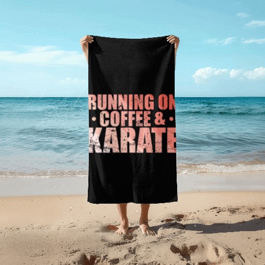 Running on Coffee & Karate Beach Towels