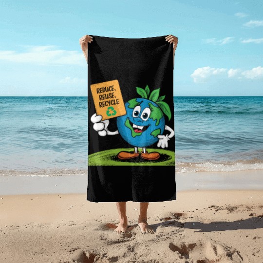 Reduce, Reuse, Recycle Earth day - April 22 Beach Towels