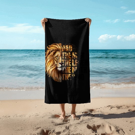 Dad The Man the Legend Lion Beach Towels