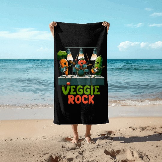 Veggie Rocks Concert Band Performance Beach Towels
