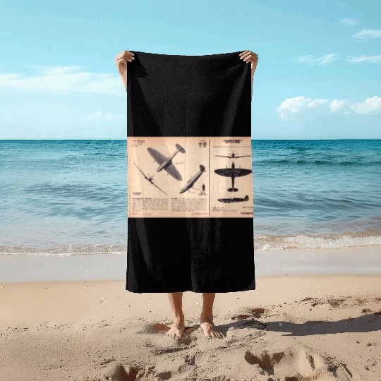 Spitfire Recognition Sheet Beach Towels