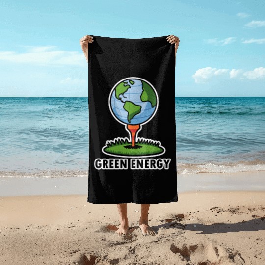 Golf and Earth Day is Green Energy in April Beach Towels