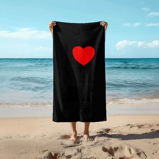 I Love My BF Red Heart Matching Couple Boyfriend Beach Towels