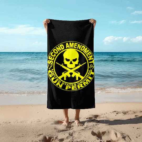 2nd Amendment Gun Permit © WhiteTigerLLC.Com Beach Towels