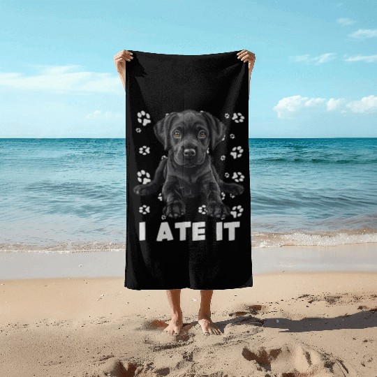 Labrador HUNGRY I ATE IT Labrador Lover Funny Beach Towels