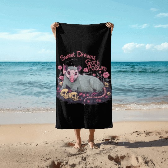 sweet dreams goth possum Street Cats Squad Beach Towels