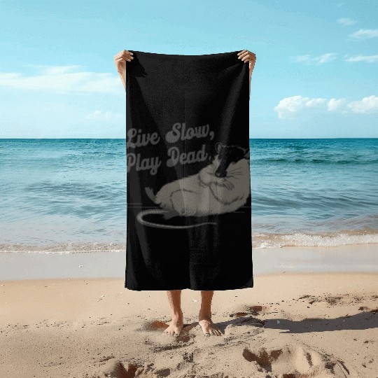 Funny Possum Live slow play dead Street Cat Beach Towels