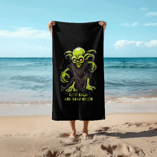 Keep Calm and Stay Green Goblin Beach Towels