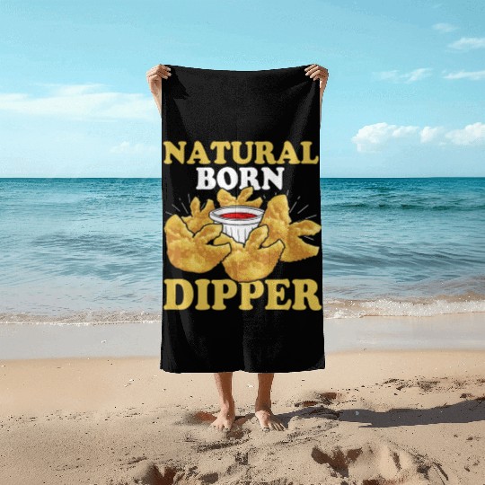 Natural Born DipperFunny Crab Rangoon Beach Towels