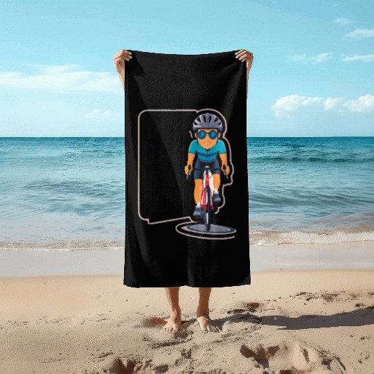 My Dad Loves Cycling - Father's Day Beach Towels