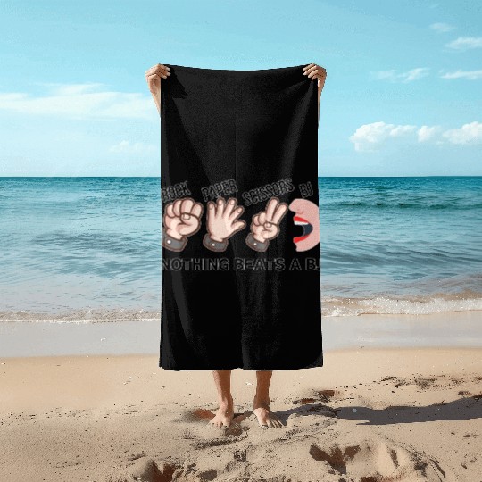 Rock Paper Scissors BJ Beach Towels