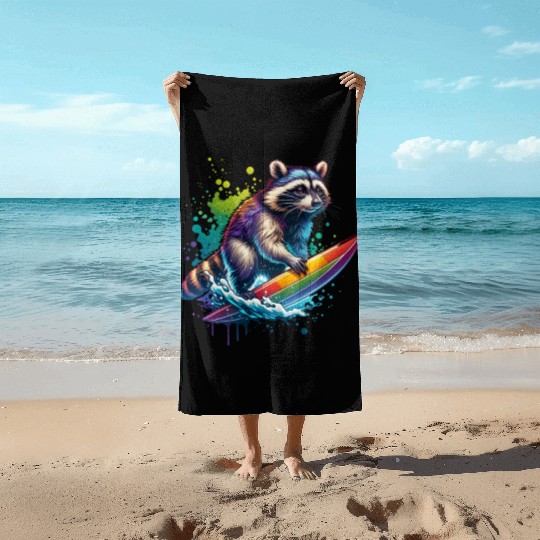 Raccoons Beach Towels, Raccoon Beach Towels, Gift for Raccoon