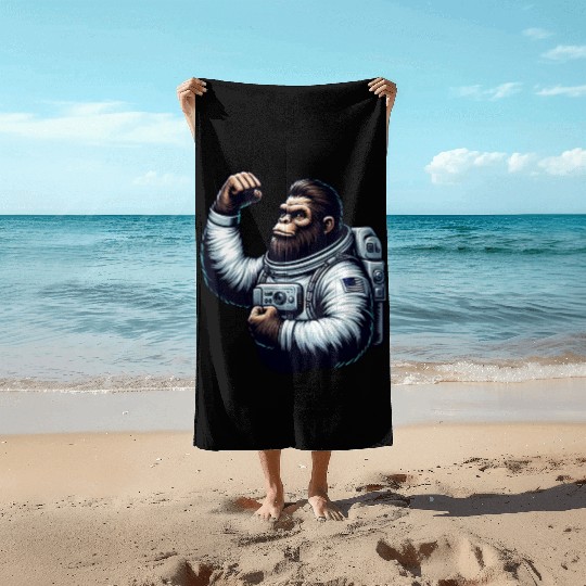 Astronaut Monkey Chimpanzee Gorilla Beach Towels
