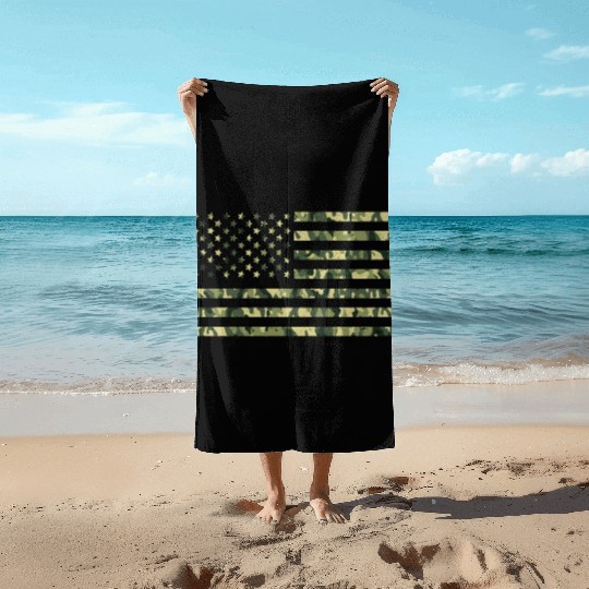 Camo American Flag USA Camouflage Men Boys Women Beach Towels