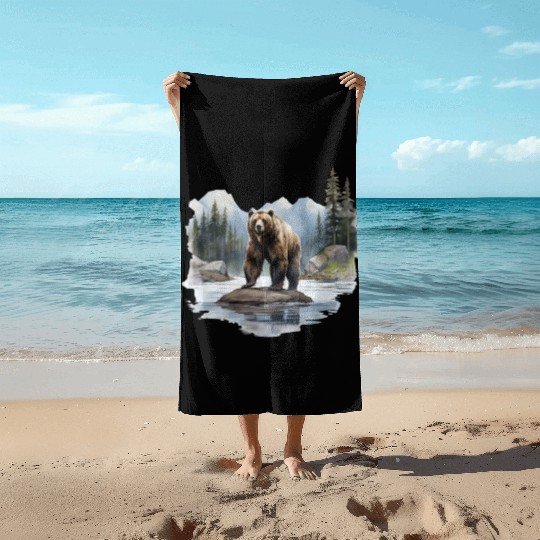Grizzly Bear in the Wild Beach Towels