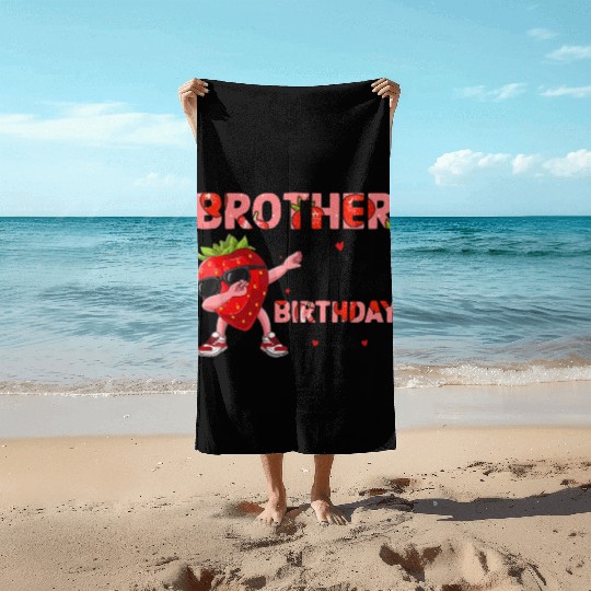 Brother of the Berry Sweet One Strawberry Beach Towels