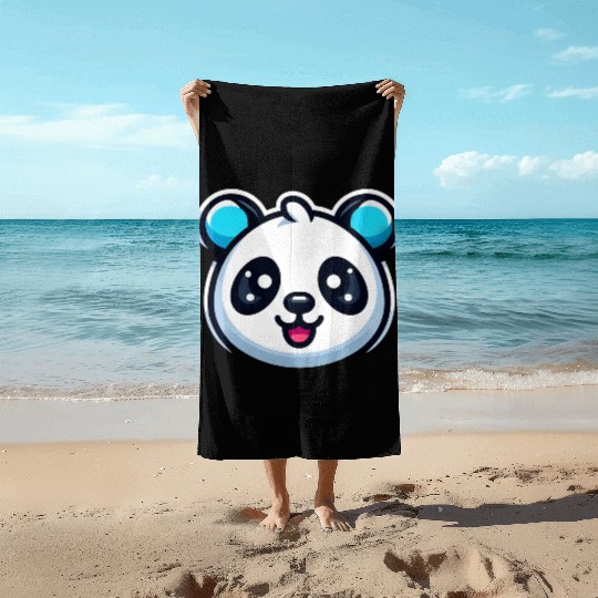 Cute Baby Cute Panda Face Beach Towels